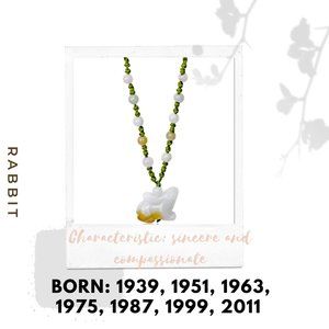 COPY - Rabbit Chinese Zodiac Handmade Jade Necklace Pendant